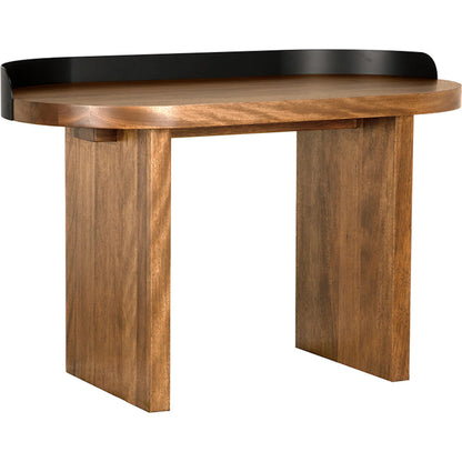 Euler Desk by Noir in dark walnut, matte black. Made from walnut, veneer, iron in a unique style.