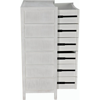 Hampton Tall Boy by Noir. Made from mahogany in a transitional style.