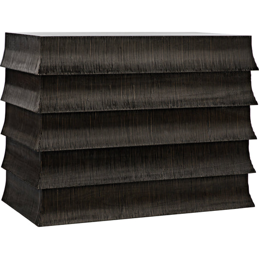 Ava Dresser by Noir in hand rubbed black with light brown highlights. Made from mahogany in a eclectic & global style.