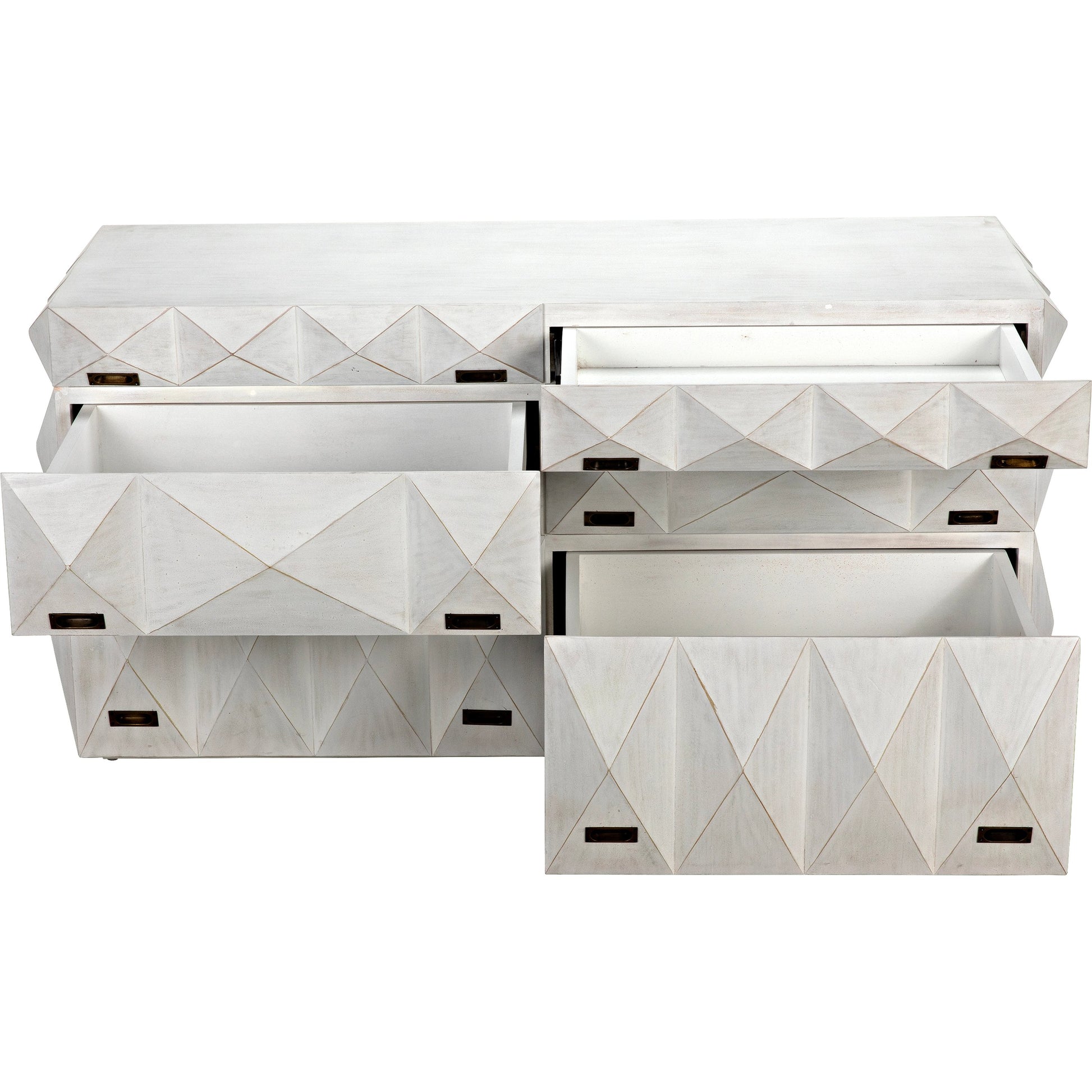 Allegra Dresser by Noir in hand rubbed black. Made from mahogany with brass pulls in a eclectic & global style.