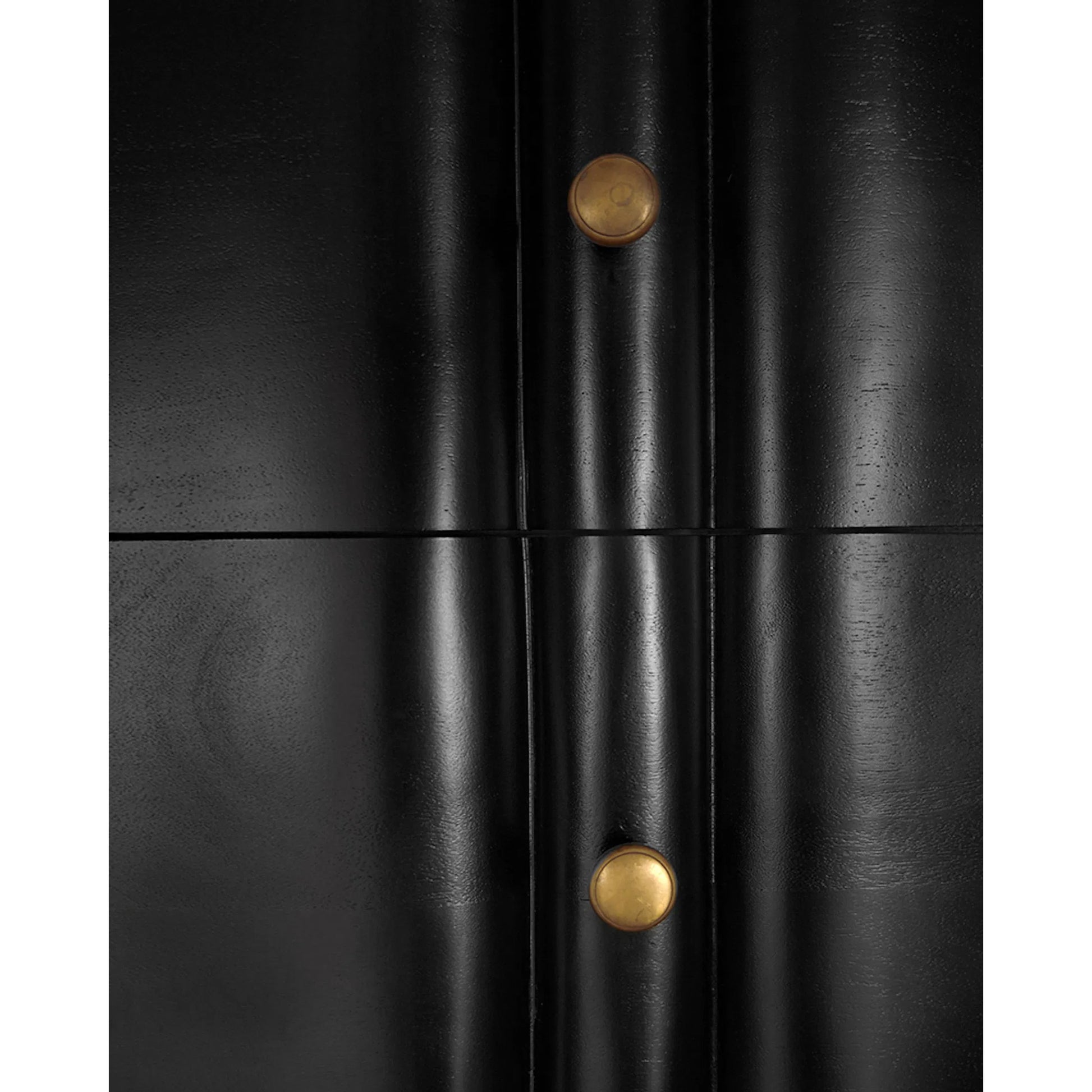 Monolith Four Sided Tower Chest by Noir in hand rubbed black. Made from mahogany, brass pull in a modern style.
