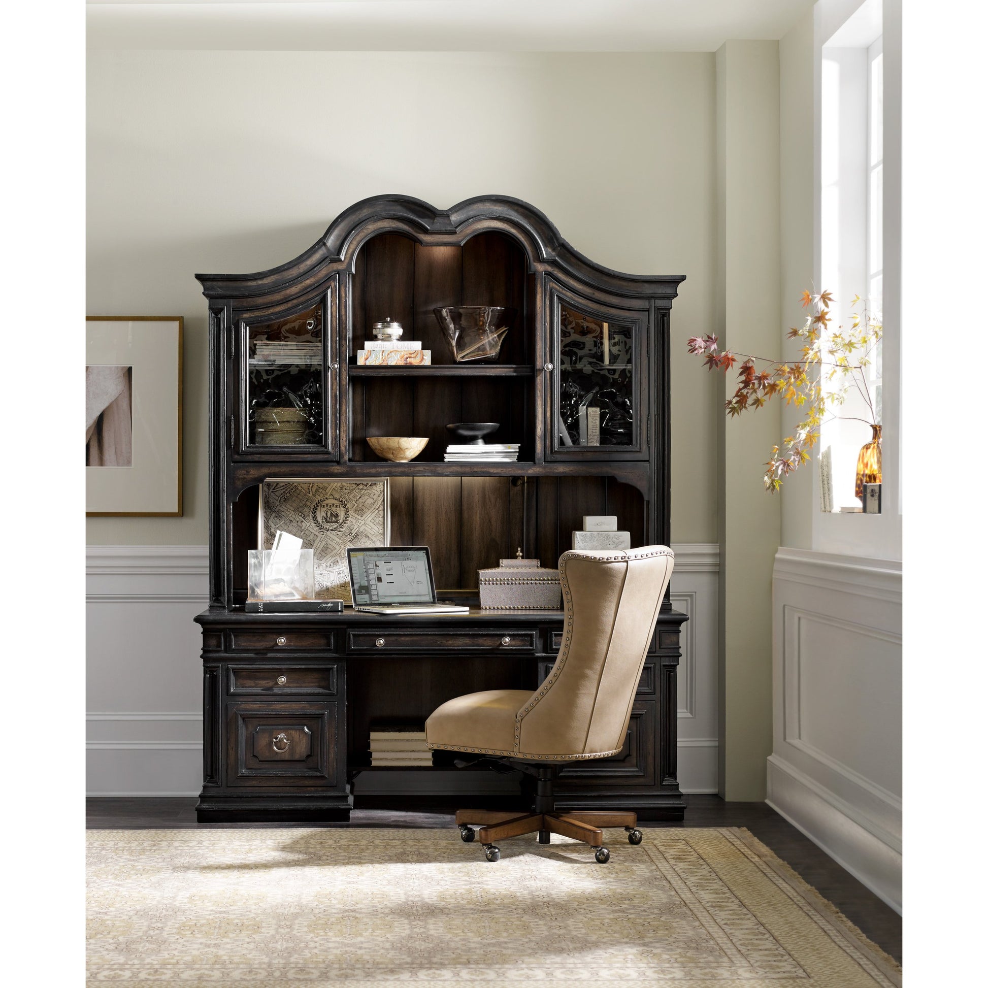 Lynn Executive Chair by Hooker Furniture. Made from leather in a unique style.