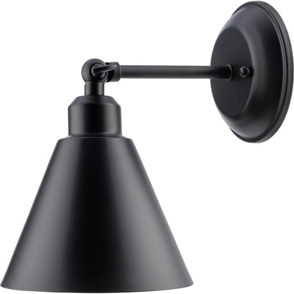 Gordy Wall Sconce - 532914 by Livabliss in fixture: black, shade (outside): black, shade (inside): white, cord: black and paintedmetallicpaintedpainted. Made from iron, metal in a modern style.