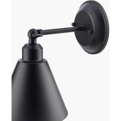 Gordy Wall Sconce - 532914 by Livabliss in fixture: black, shade (outside): black, shade (inside): white, cord: black and paintedmetallicpaintedpainted. Made from iron, metal in a modern style.