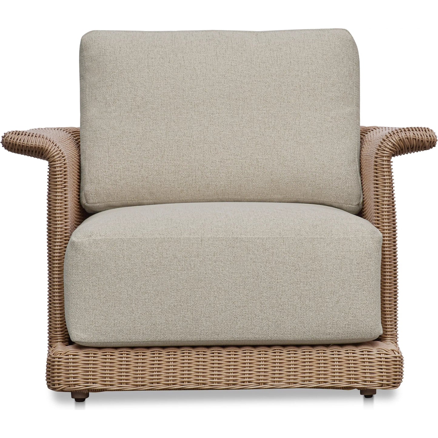 008 SI-2441515 | Primary Silo | Meredith Outdoor Accent Chair by Moe's Home Collection in beige. Made from synthetic wicker, aluminum frame, 100% solution dyed polyester fabric, seat quick dry foam back dacron fiber in a rustic style.