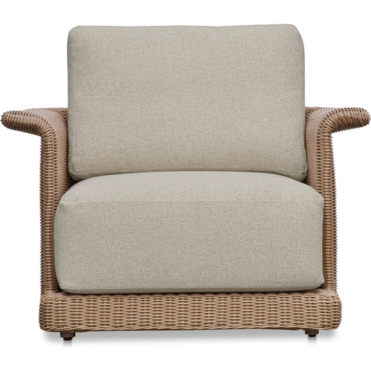 Meredith Outdoor Accent Chair by Moe's Home Collection. Made from synthetic wicker, aluminum frame, 100% solution dyed polyester fabric, seat quick dry foam back dacron fiber in a unique style.