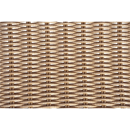 Meredith Outdoor Accent Chair by Moe's Home Collection in beige. Made from synthetic wicker, aluminum frame, 100% solution dyed polyester fabric, seat quick dry foam back dacron fiber in a rustic style.