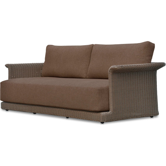 Meredith Outdoor Sofa by Moe's Home Collection. Made from synthetic wicker, aluminum frame, 100% solution dyed polyester fabric, seat quick dry foam back dacron fiber in a unique style.