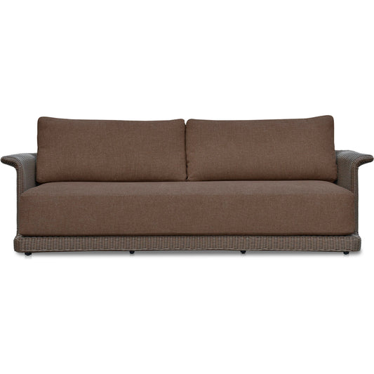 Meredith Outdoor Sofa by Moe's Home Collection. Made from synthetic wicker, aluminum frame, 100% solution dyed polyester fabric, seat quick dry foam back dacron fiber in a unique style.