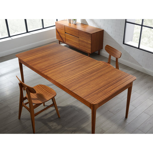 Erikka Double-Leaves Extensible Dining Table by Greenington in amber. Made from 100% bamboo in a transitional style.