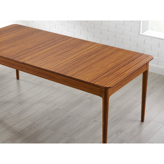 Erikka Double-Leaves Extensible Dining Table by Greenington in amber. Made from 100% bamboo in a transitional style.