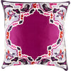 Red, Fuchsia, Magenta, Dark Plum, Ivory, Lavender / Down Feather / 18" x 18"
