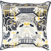 Mustard, Slate, Dark Blue, Ivory, Light Beige, Dark Green / Down Feather / 18" x 18"