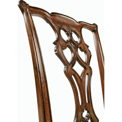Buckingham Chippendale Mahogany Side Chair by Jonathan Charles in medium antique mahogany. Made from acacia in a traditional style.