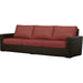 Montecito Outdoor Sofa by Sunset West in cognac. Made from resin wicker in a modern style.