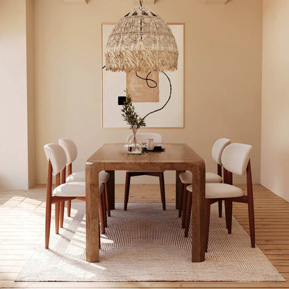 Genesis Dining Table by LH Imports in brown. Made from mango, mdf in a unique style.