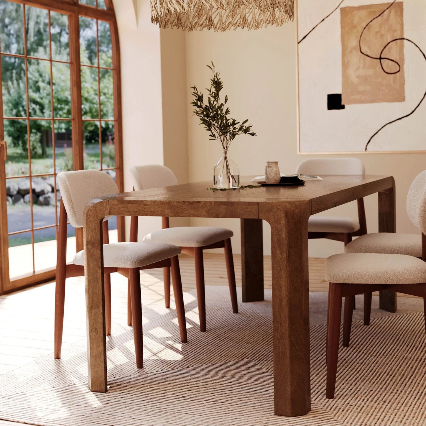 007 SI-2527516 | Lifestyle | Genesis Dining Table by LH Imports in brown. Made from mango, mdf in a unique style.