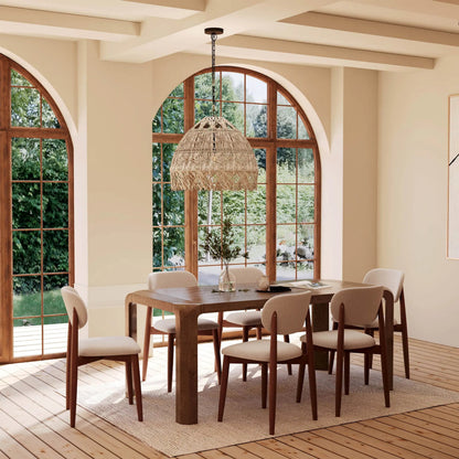 Genesis Dining Table by LH Imports in brown. Made from mango, mdf in a unique style.