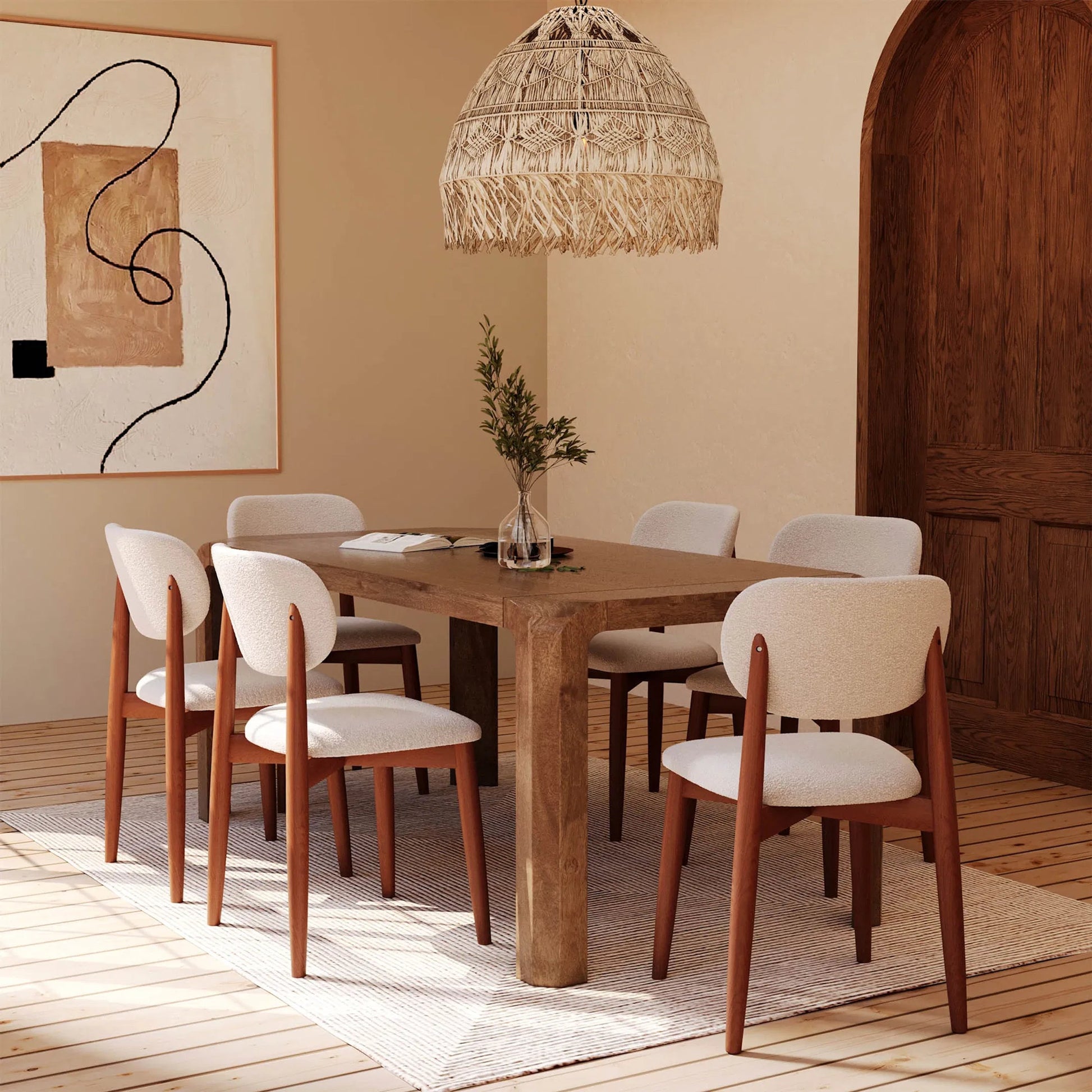 Genesis Dining Table by LH Imports in brown. Made from mango, mdf in a unique style.