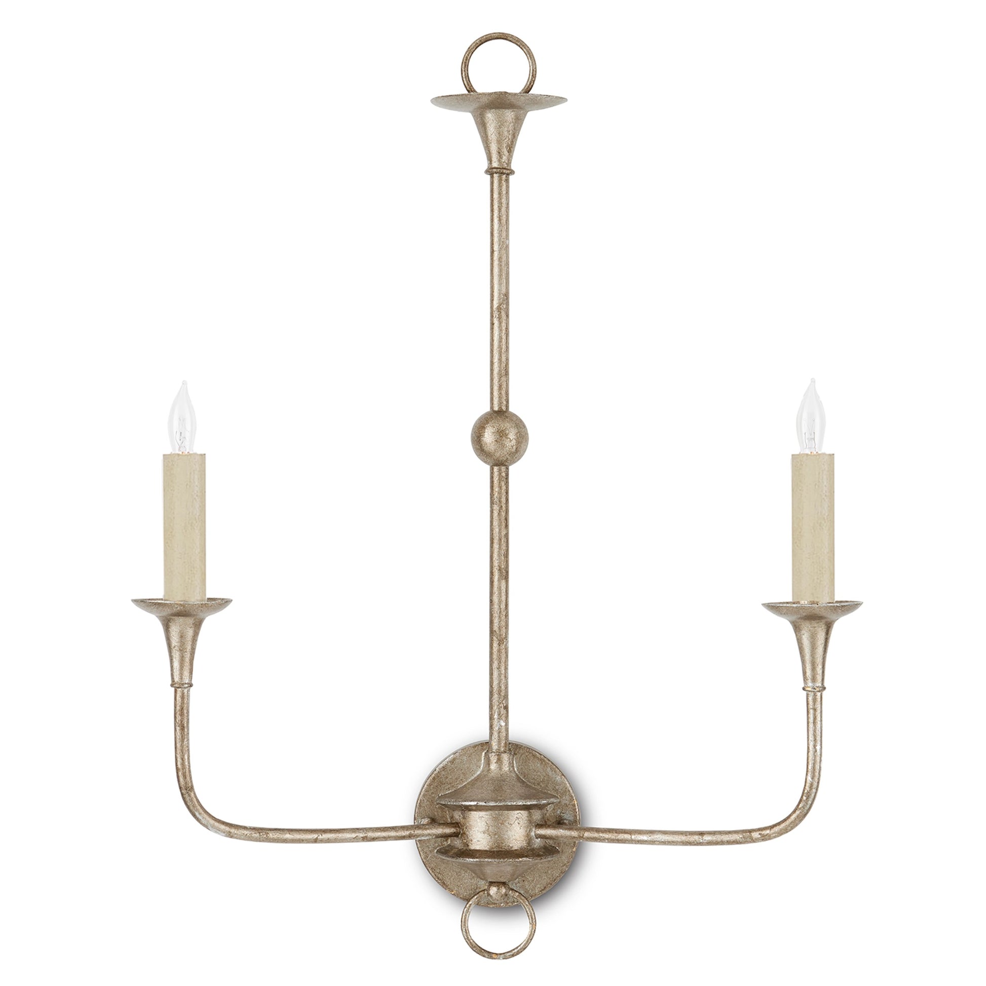 Nottaway Double Wall Sconce by Currey and Company. Made from wrought iron in a traditional style.