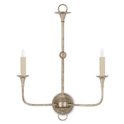 Nottaway Double Wall Sconce by Currey and Company. Made from wrought iron in a traditional style.