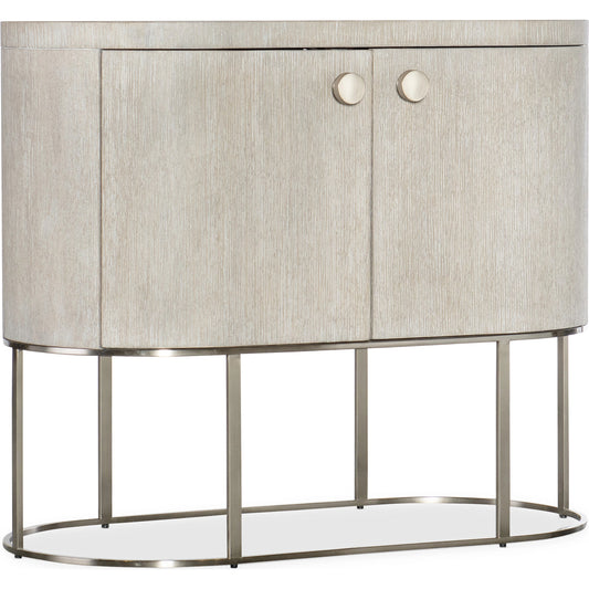 Modern Mood Oval Nightstand by Hooker Furniture. Made from oak veneers, metal in a modern style.
