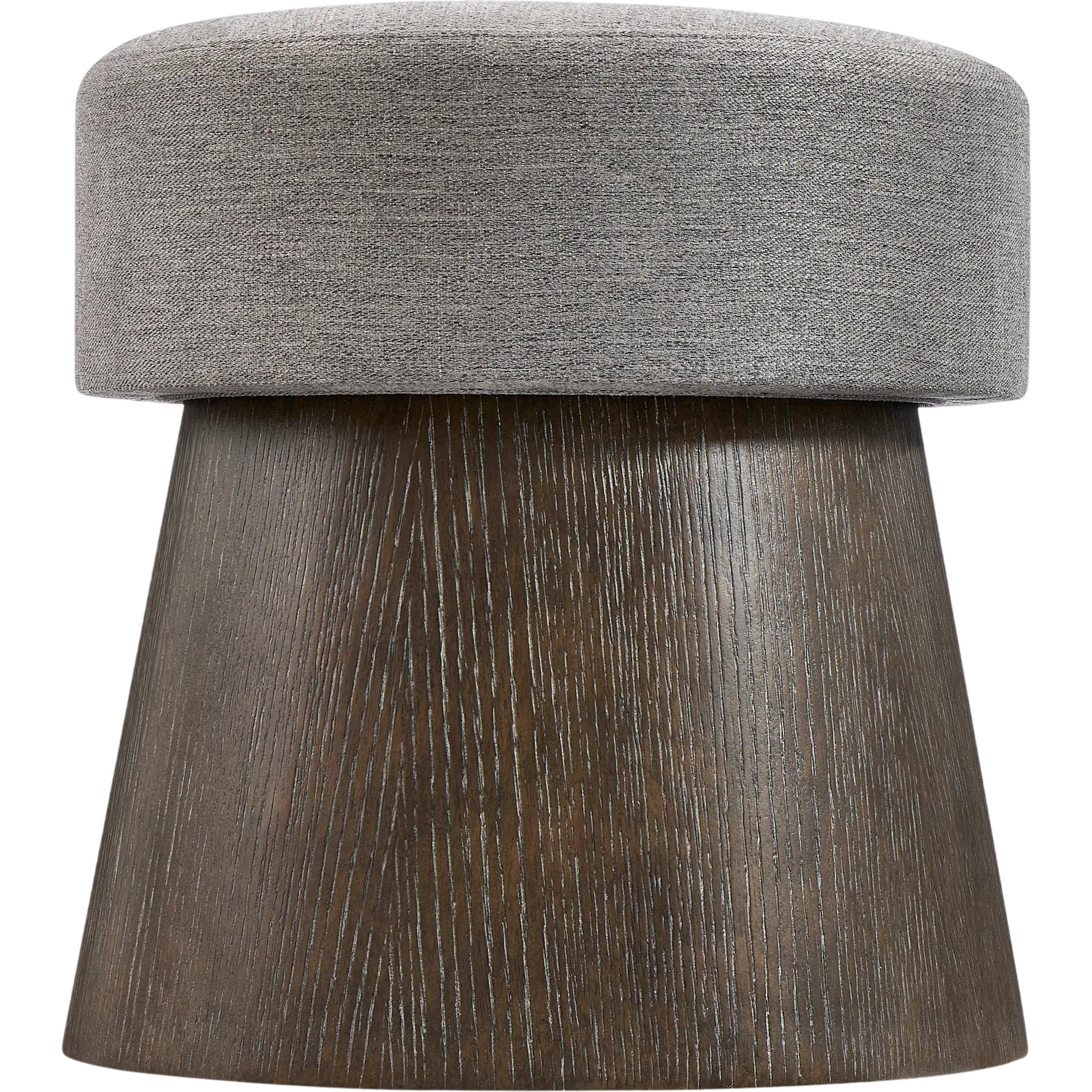 Linea Round Bench by Bernhardt. Made from white oak veneers, fabric in a transitional style.