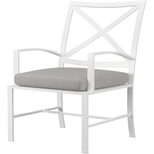Bristol Outdoor Dining Chair in Canvas Flax w/ Self Welt by Sunset West. Made from aluminum in a modern style.