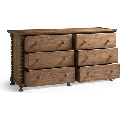 Tamarisk Dresser by Jonathan Charles in medium spain walnut. Made from main acacia in a unique style.