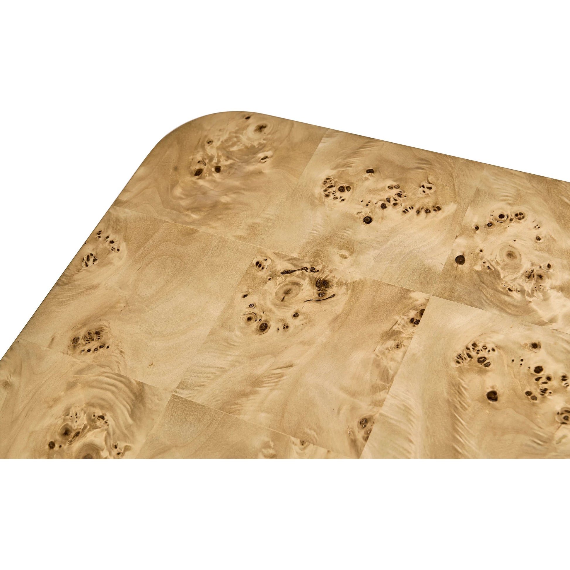 Veil Rectangular Cocktail Table by Jonathan Charles in natural mappa burl. Made from mappa burl in a modern style.