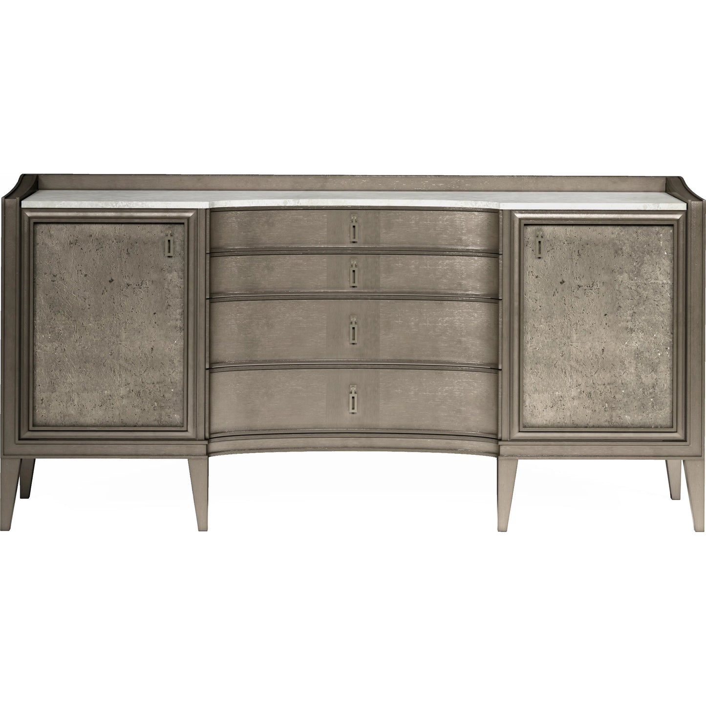 003 SI-2334432 | Additional Silo | Cove Credenza by A.R.T. Furniture in grey and mica. Made from rubberwood solids, primavera veneer, stone, metal, cork in a transitional style.
