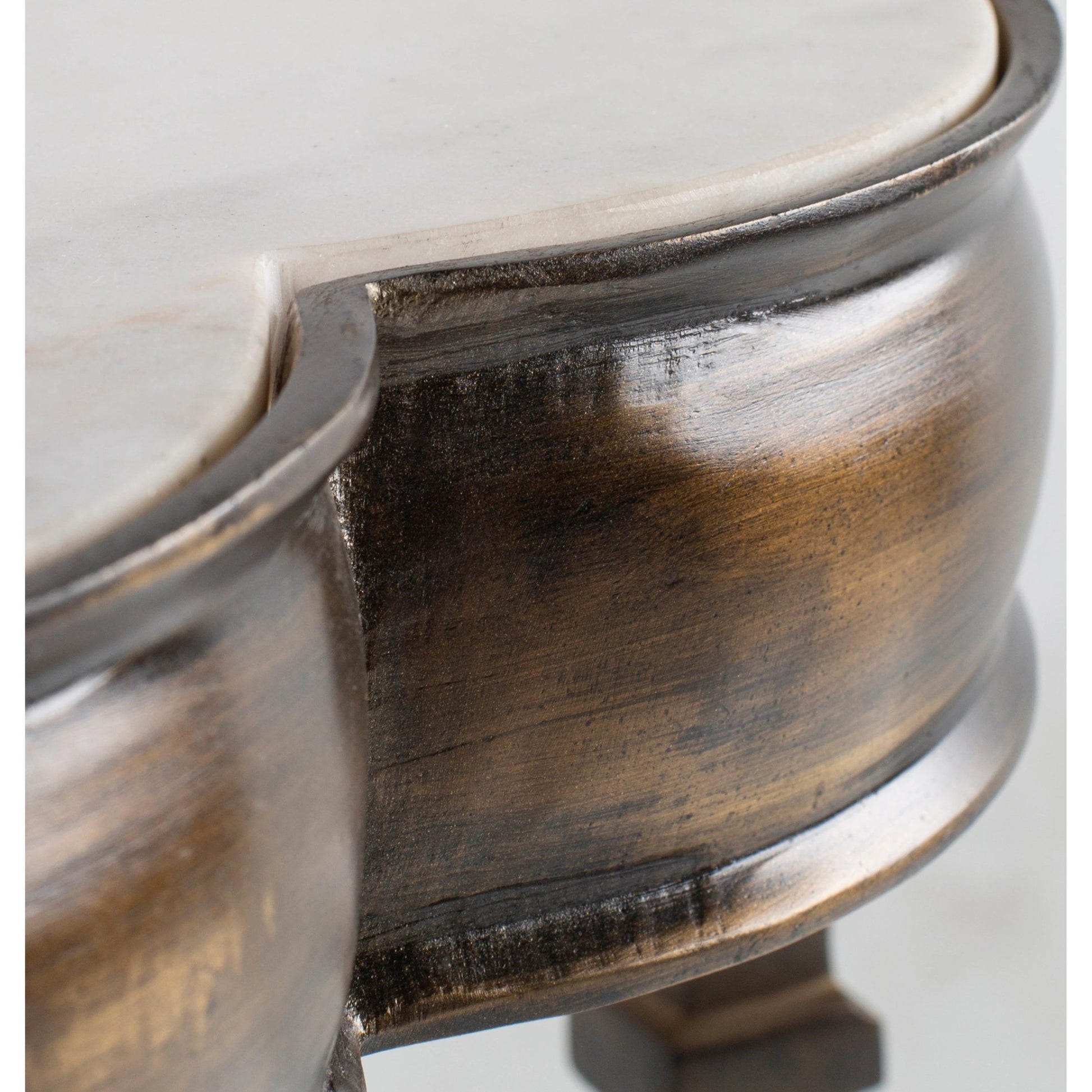 Gregory - 27745 by Surya in metallic brass, white and antiquednatural. Made from top: 100% marble, base: 100% aluminum in a modern style.