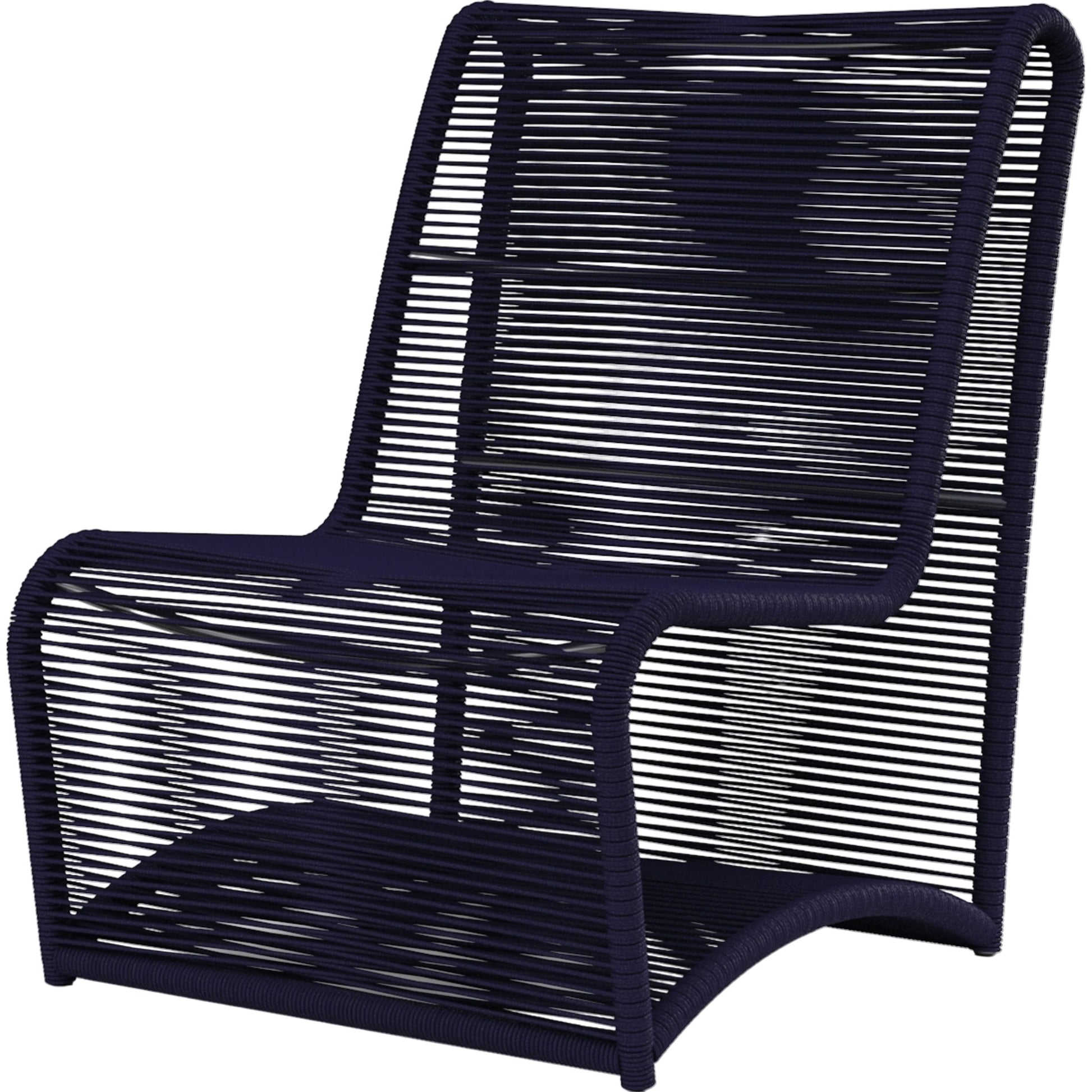 Milano Outdoor Armless Club Chair by Sunset West. Made from olefin rope in a coastal style.