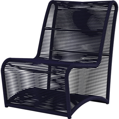 Milano Outdoor Armless Club Chair by Sunset West. Made from olefin rope in a coastal style.