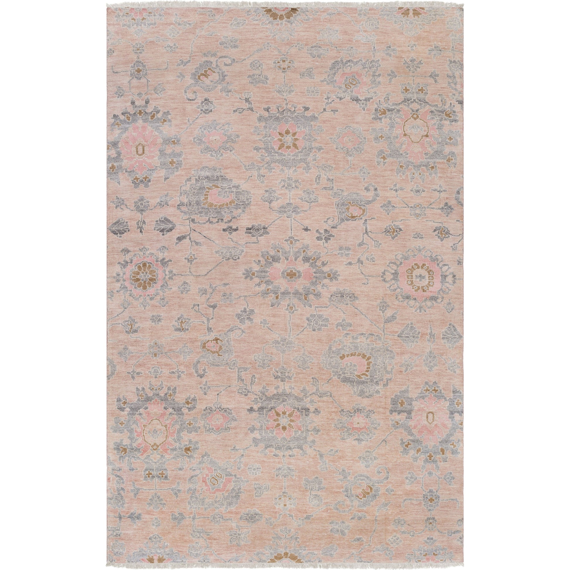 Gorgeous GGS-1004 Rug by Surya in dusty pink, charcoal, dusty coral, beige, medium brown. Made from 100% viscose in a unique style.
