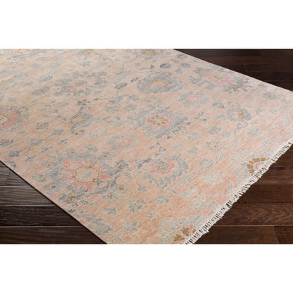 Gorgeous GGS-1004 Rug by Surya in dusty pink, charcoal, dusty coral, beige, medium brown. Made from 100% viscose in a unique style.