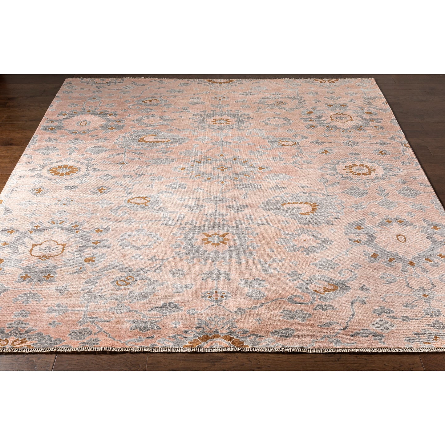 007 93917-37549 | Closeup | Gorgeous GGS-1004 Rug by Surya in dusty pink, charcoal, dusty coral, beige, medium brown. Made from 100% viscose in a unique style.