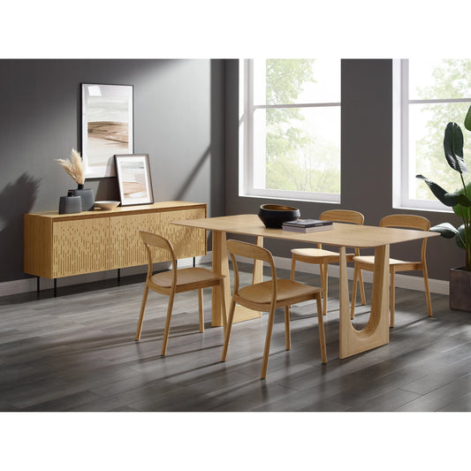 Hanna Dining Table by Greenington in wheat. Made from solid moso bamboo in a modern style.