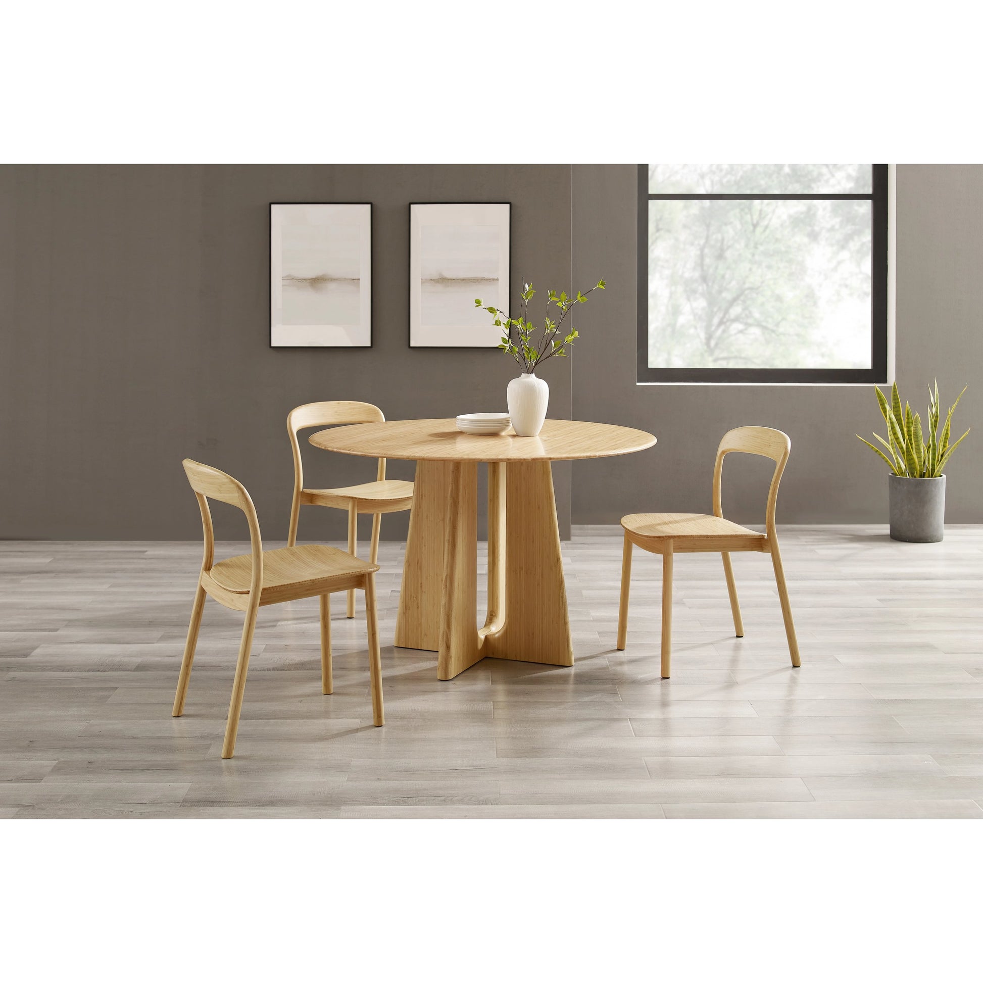Hanna Dining Chair (Set of 2) by Greenington. Made from solid moso bamboo in a modern style.