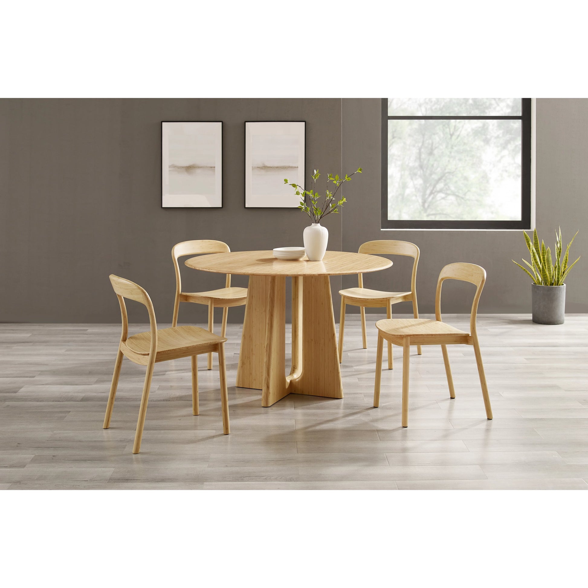 Hanna Dining Chair (Set of 2) by Greenington. Made from solid moso bamboo in a modern style.