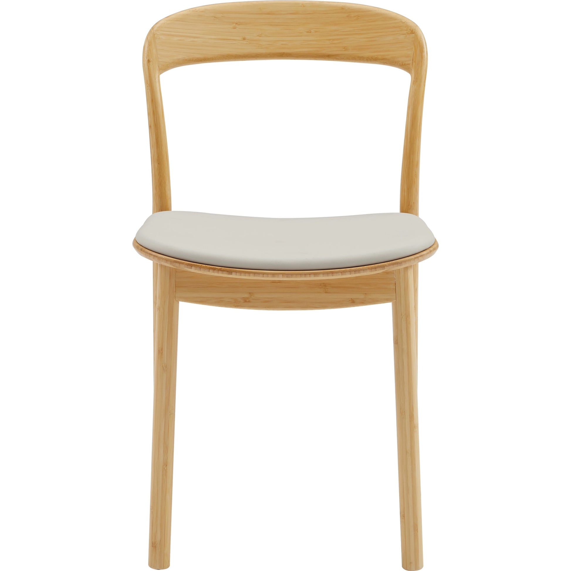 Hanna Dining Chair Leather Seat (Set of 2) by Greenington in wheat. Made from moso bamboo in a modern style.