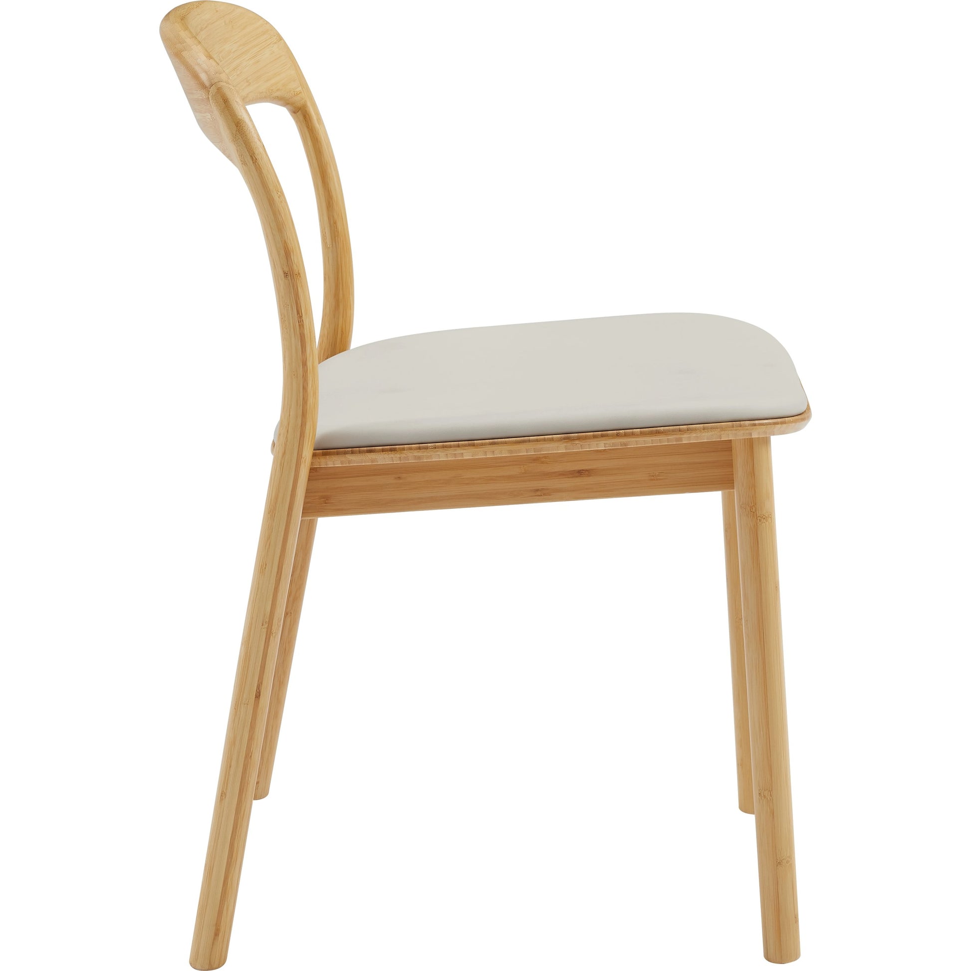 Hanna Dining Chair Leather Seat (Set of 2) by Greenington in wheat. Made from moso bamboo in a modern style.