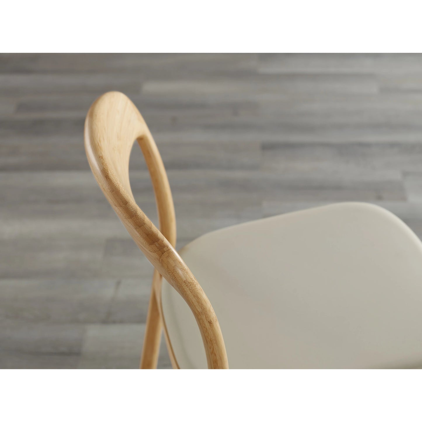 007 SI-2107595 | Closeup | Hanna Dining Chair Leather Seat (Set of 2) by Greenington in wheat. Made from moso bamboo in a modern style.