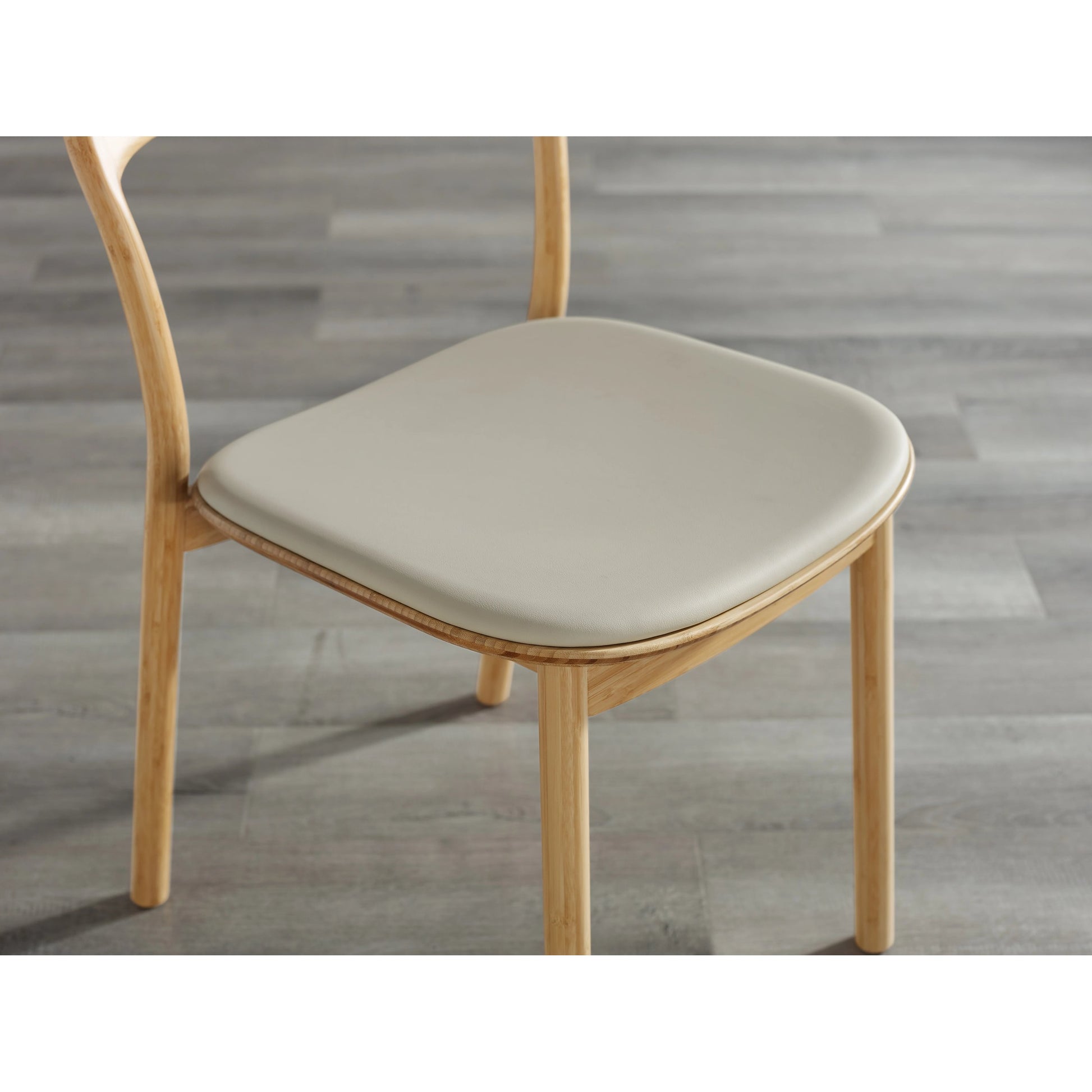 Hanna Dining Chair Leather Seat (Set of 2) by Greenington in wheat. Made from moso bamboo in a modern style.