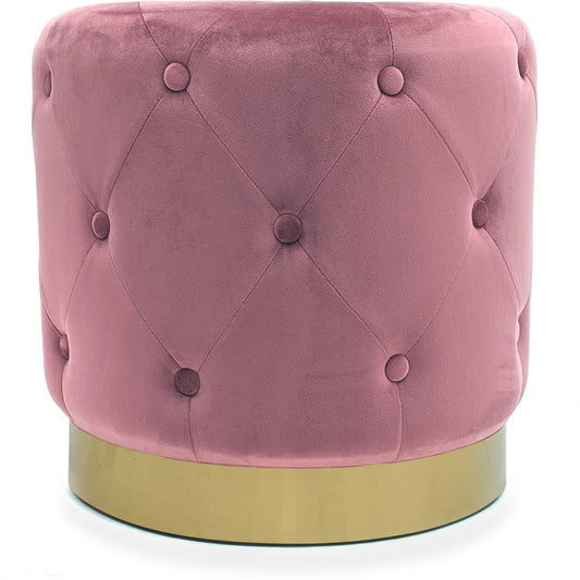 Mauve Rose Velvet Stool by Zentique in mauve rose velvet. Made from velvet in a unique style.