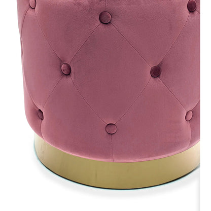 Mauve Rose Tufted Velvet Stool by Zentique in mauve rose velvet. Made from velvet in a eclectic & global style.