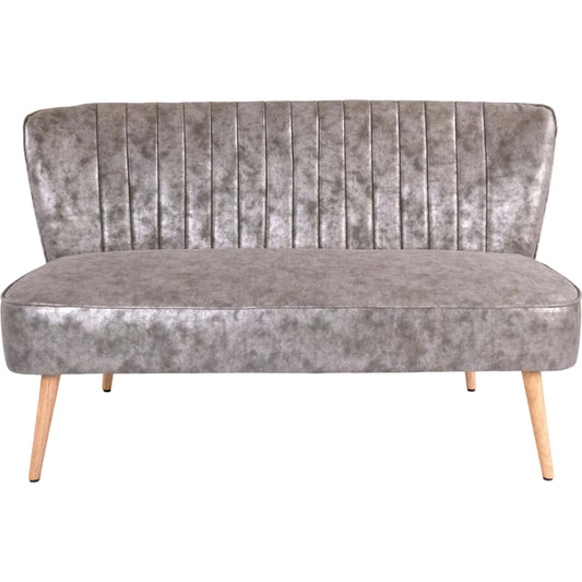 Modern Bench by Zentique in distressed grey pu. Made from pu leather in a modern style.