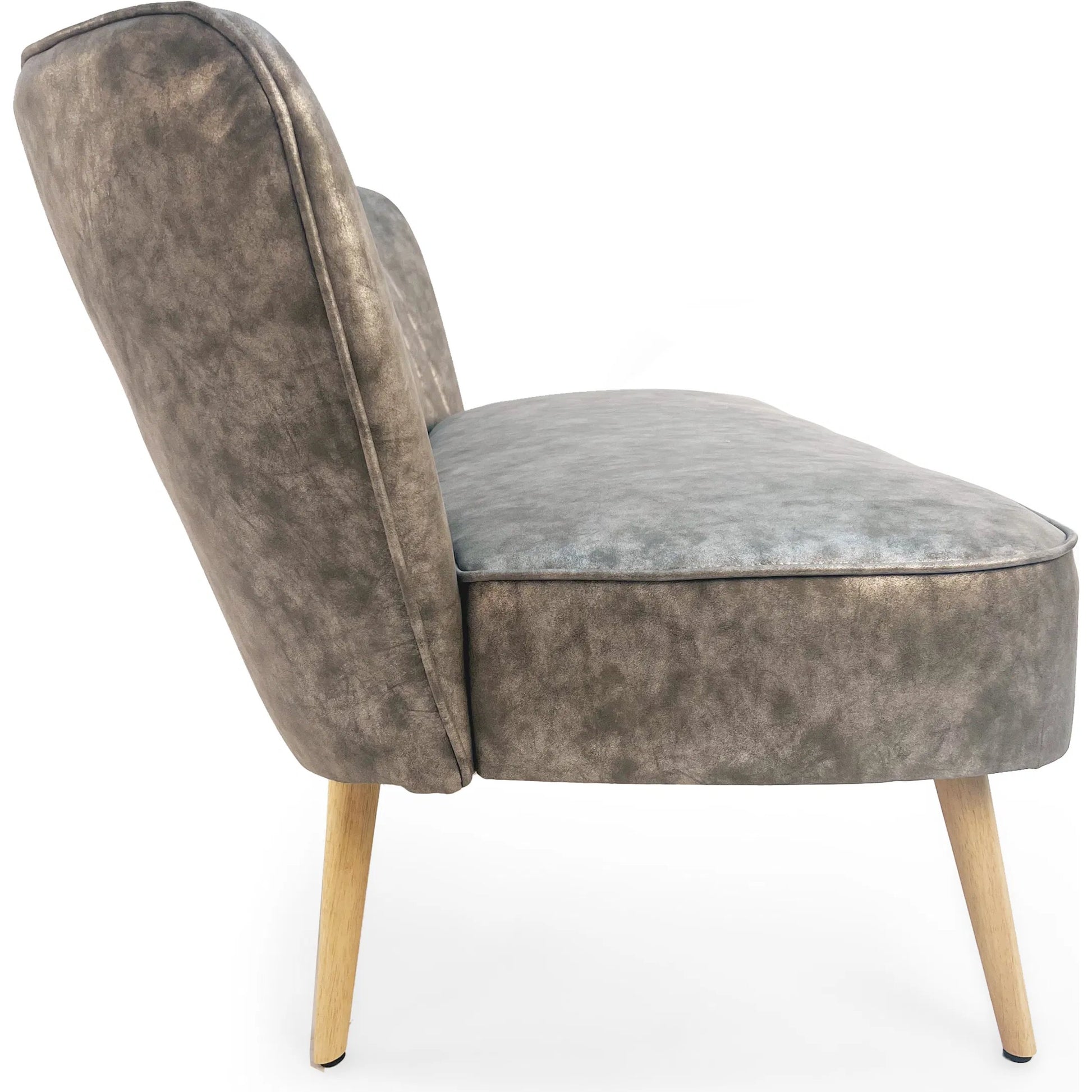 Modern Bench by Zentique in distressed grey pu. Made from pu leather in a modern style.
