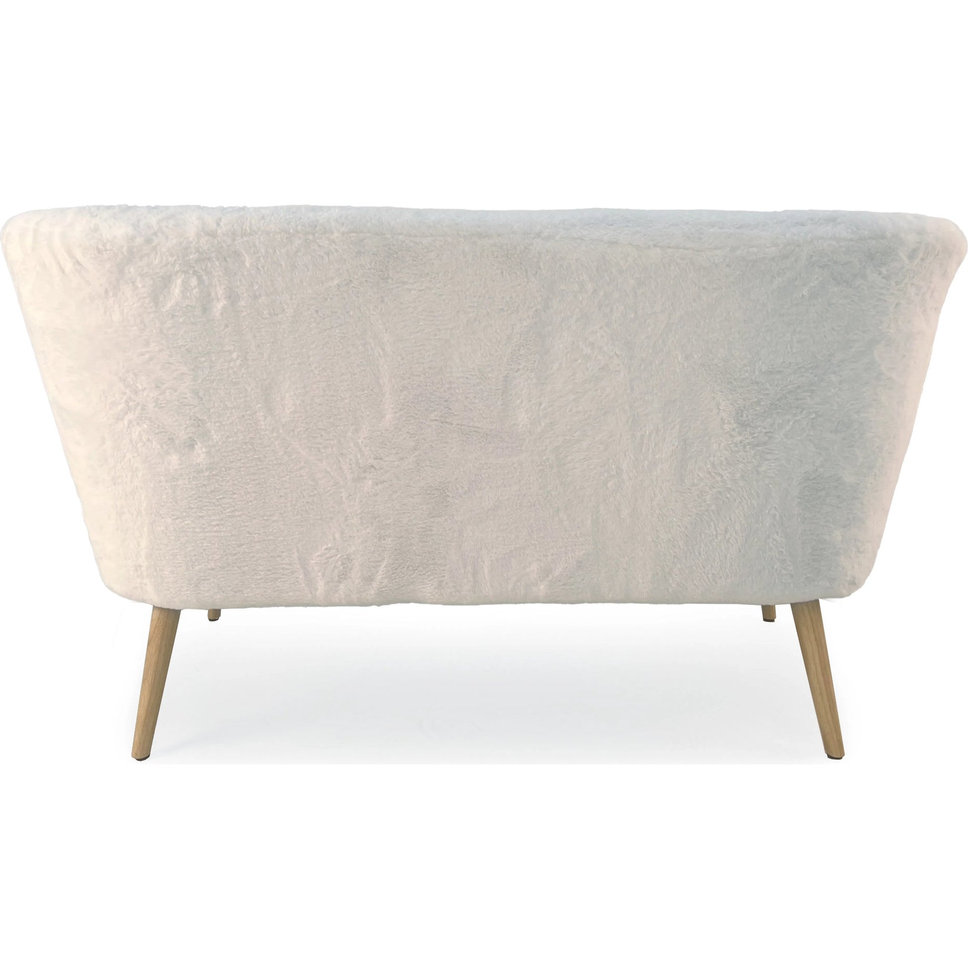 White Faux Fur Bench by Zentique in white faux fur. Made from faux fur in a transitional style.