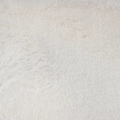 White Faux Fur Bench by Zentique in white faux fur. Made from faux fur in a transitional style.